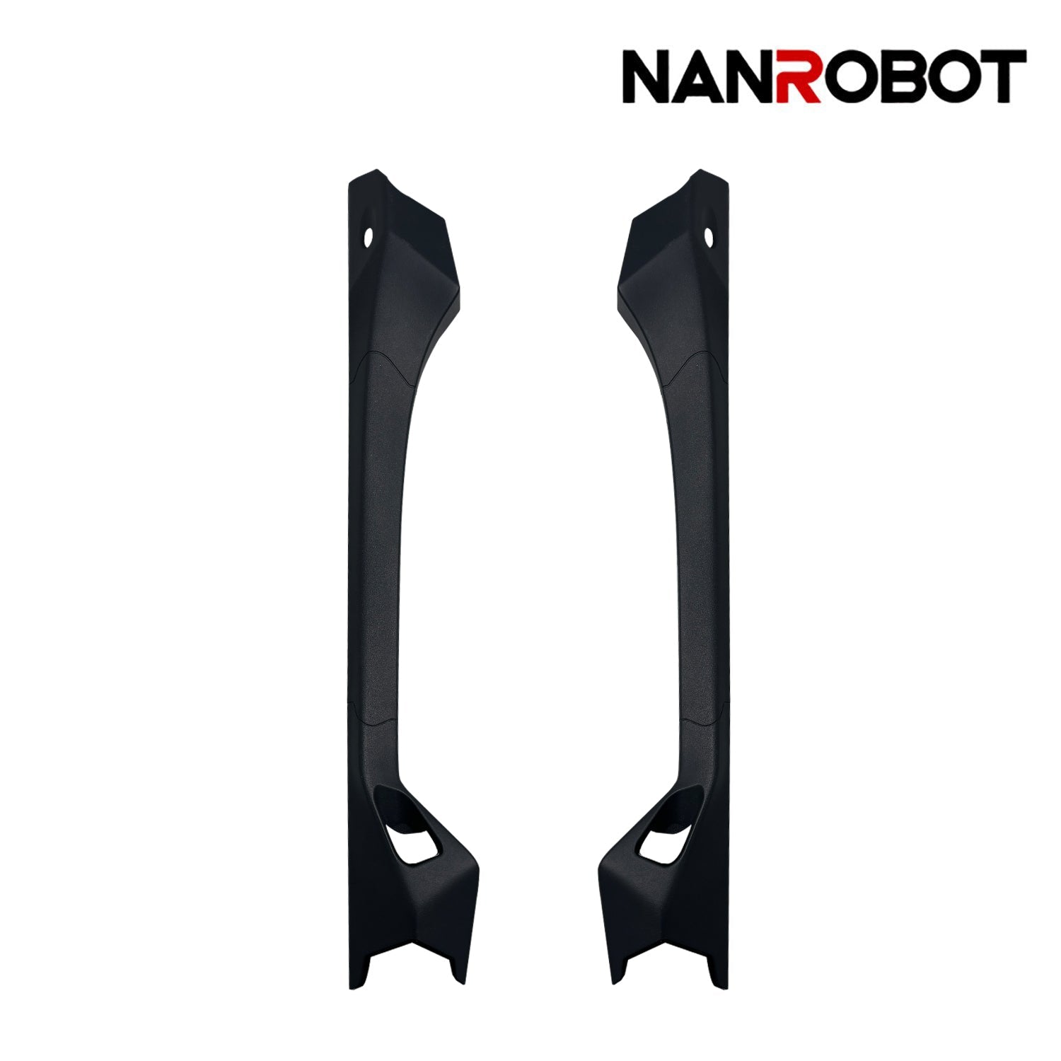 NANROBOT N6 vehicle battery compartment side plastic part, close-up view showing detailed black plastic construction.