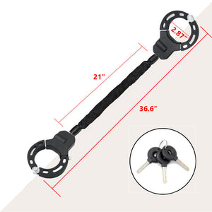 NANROBOT electric scooter chain lock securing scooter with durable metal chain and lock for theft prevention.